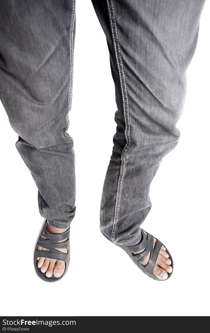 Man wearing sandals