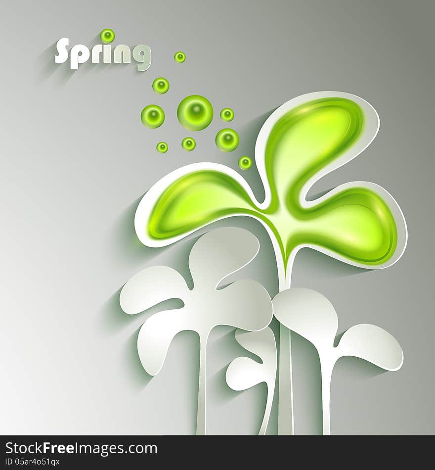 Abstract paper plants (spring background)