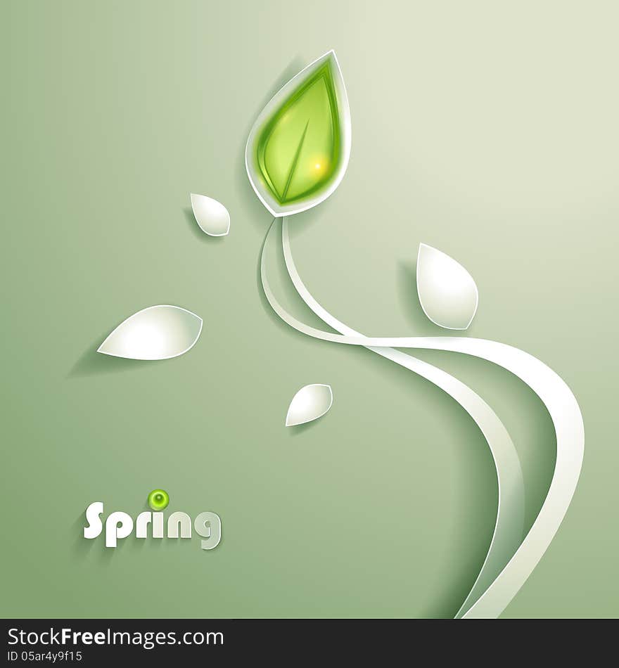 Abstract paper plants (spring background)