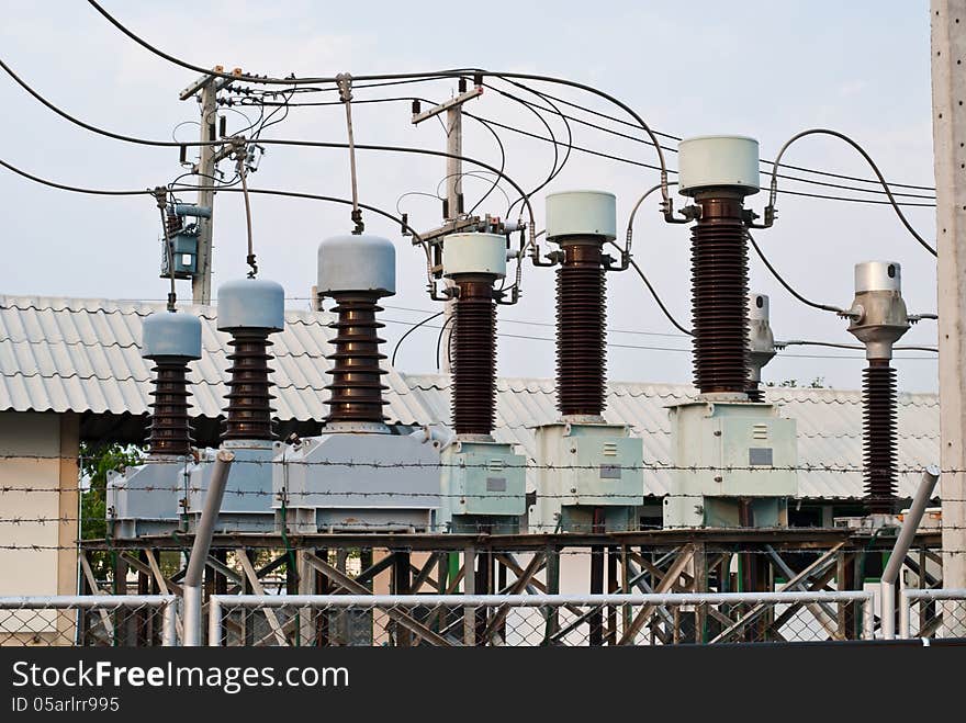 Electricity lines and electricity poles