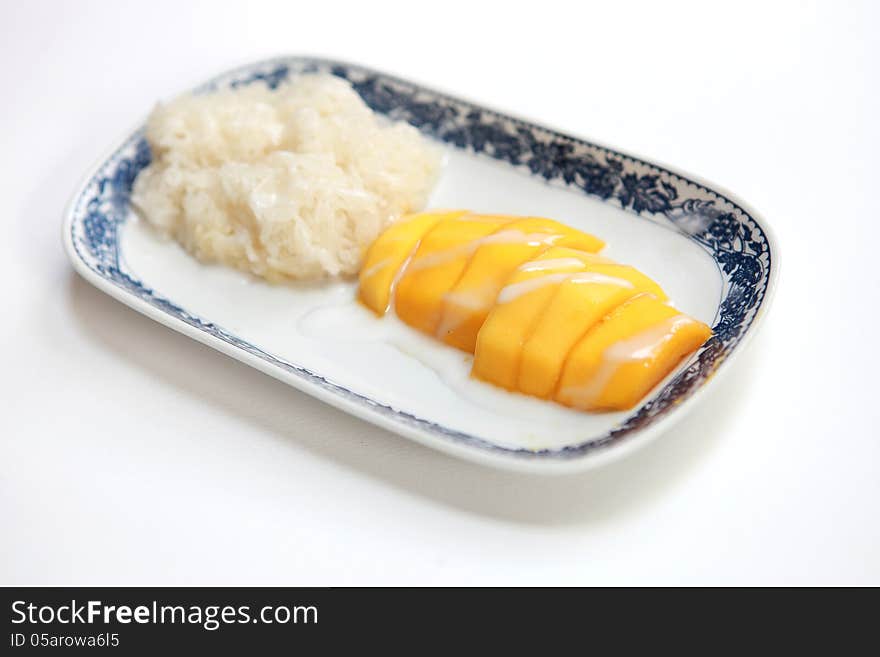 Thai Dessert, Sticky Rice With Mango