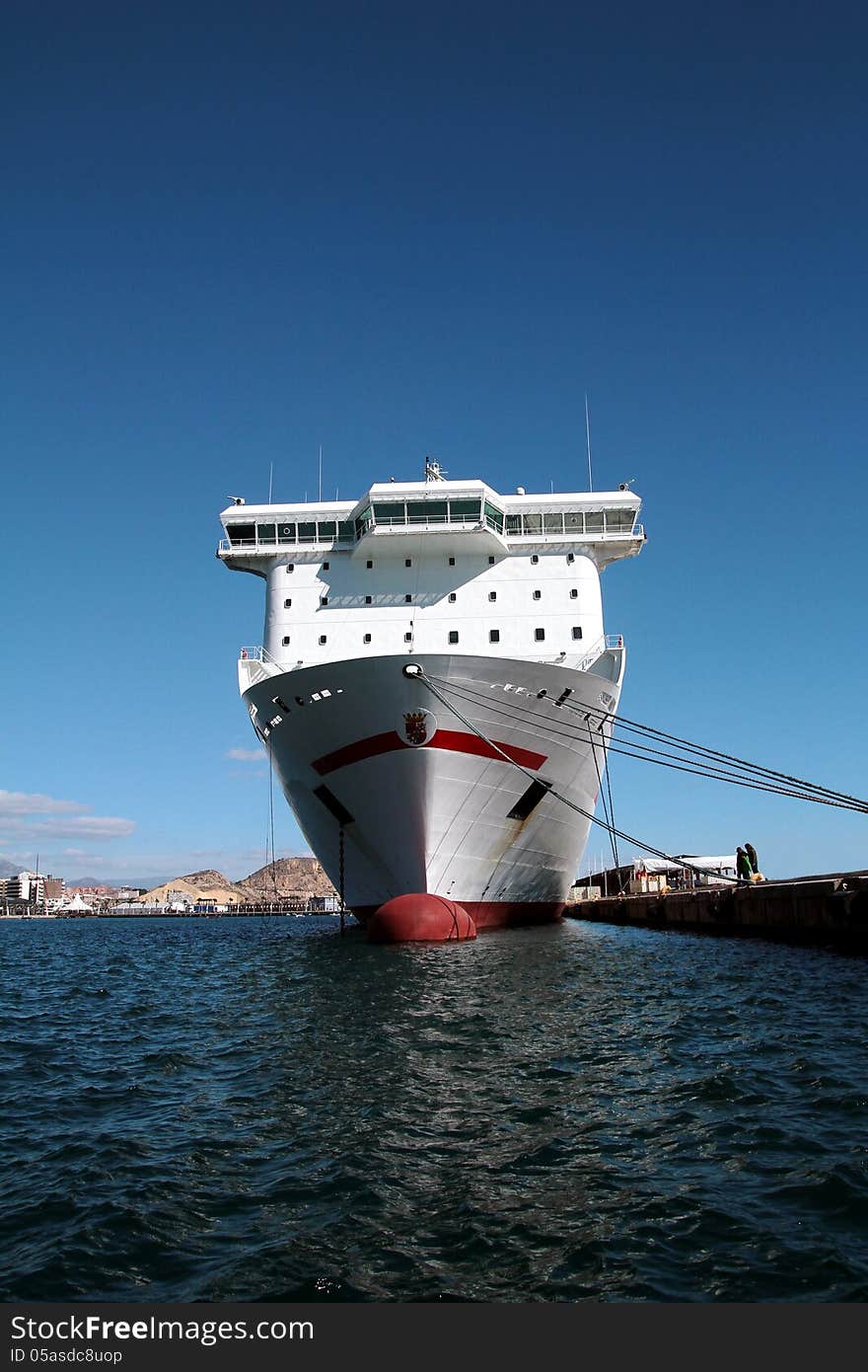 General cargo ship docked in the port of Alicante; Spain.