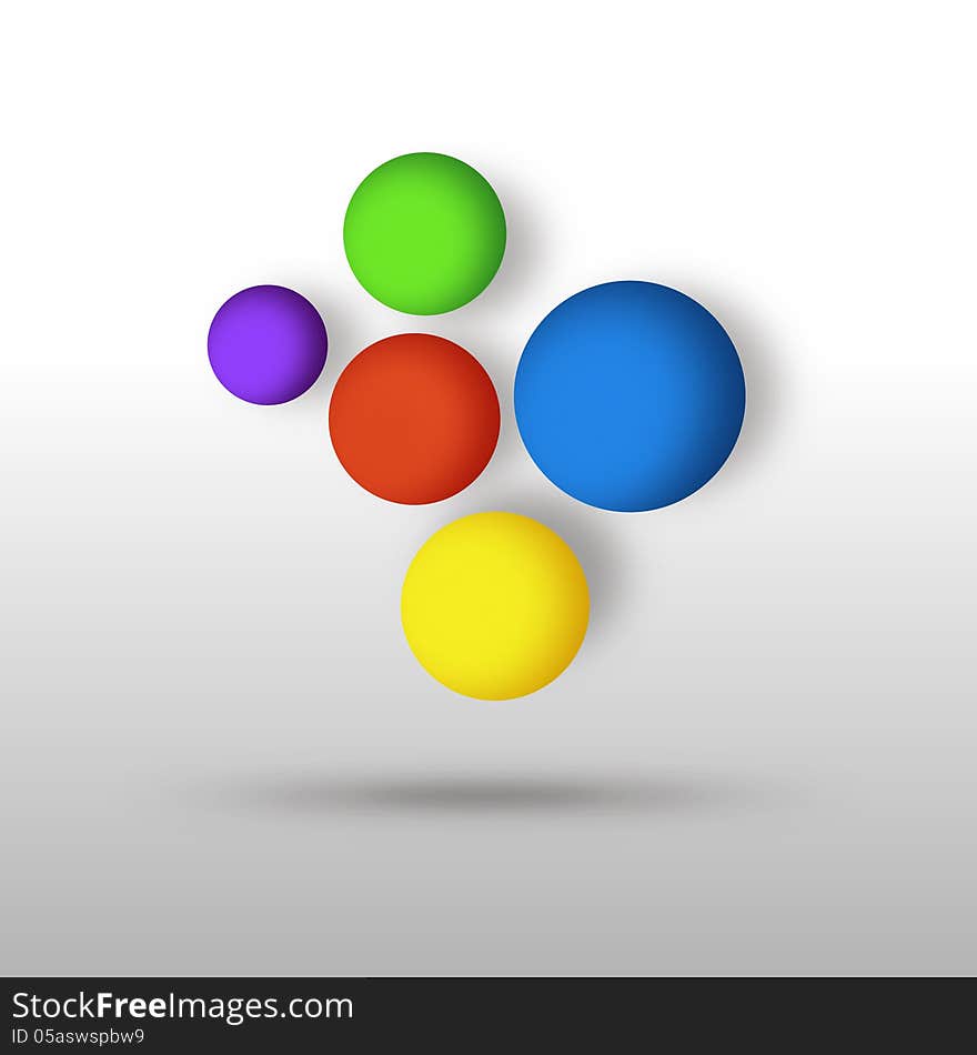 Colorful balls over white background. Colorful balls over white background