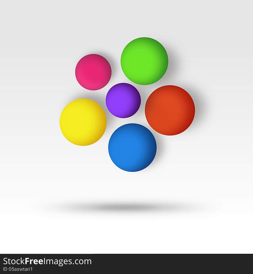 Colorful balls over white background. Colorful balls over white background