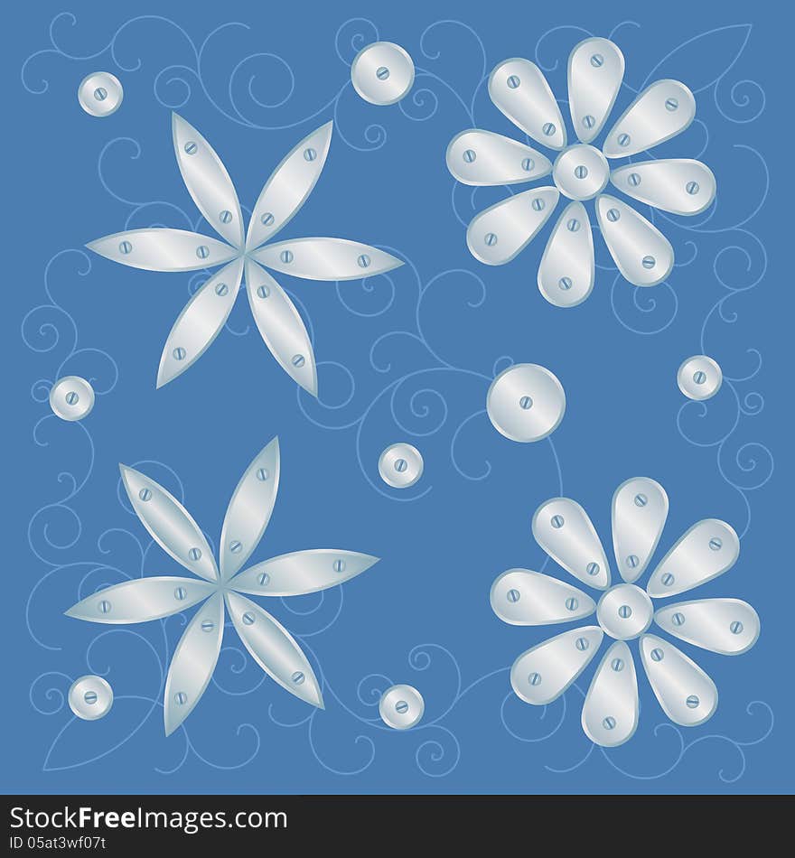 Background With Metal Flowers