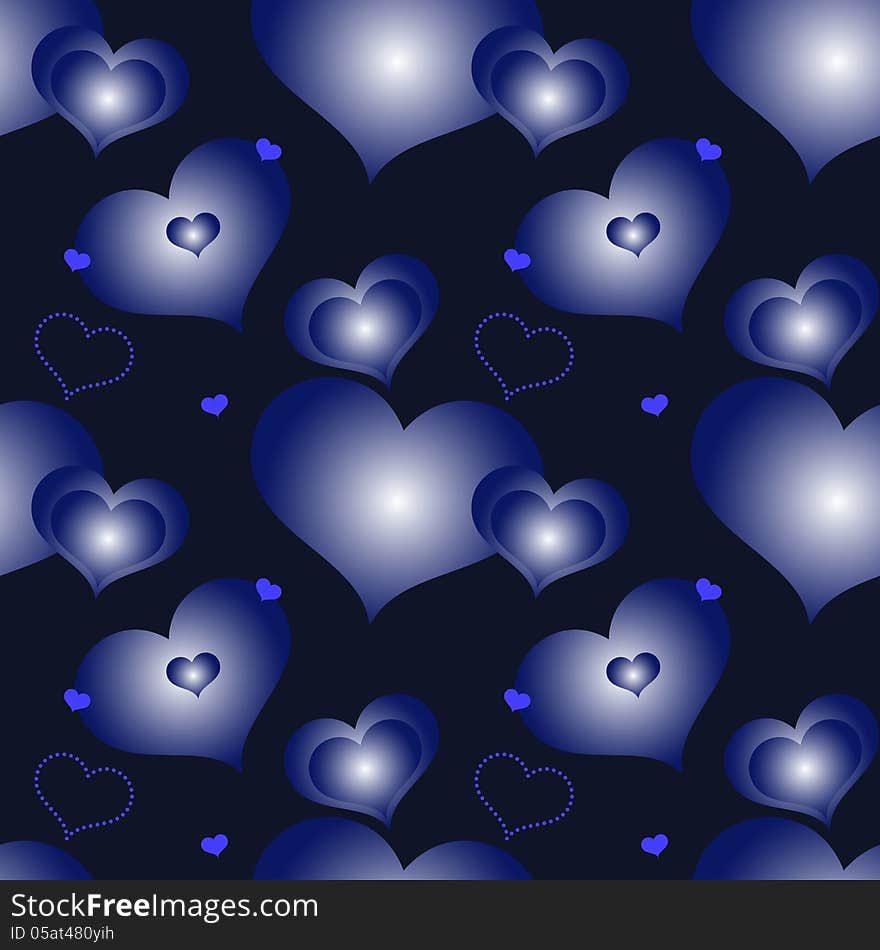 Seamless Valentine Background With Hearts