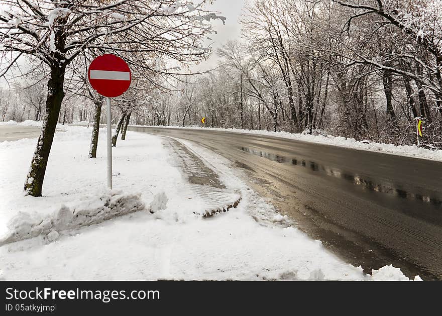 Road into No entry land. Road into No entry land.