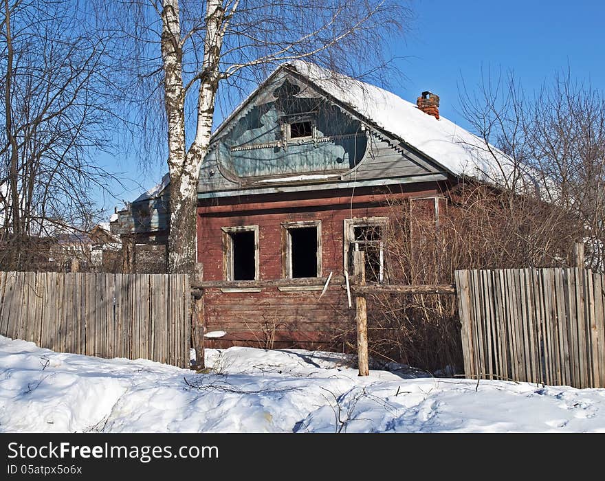 Old abandoned wooden house