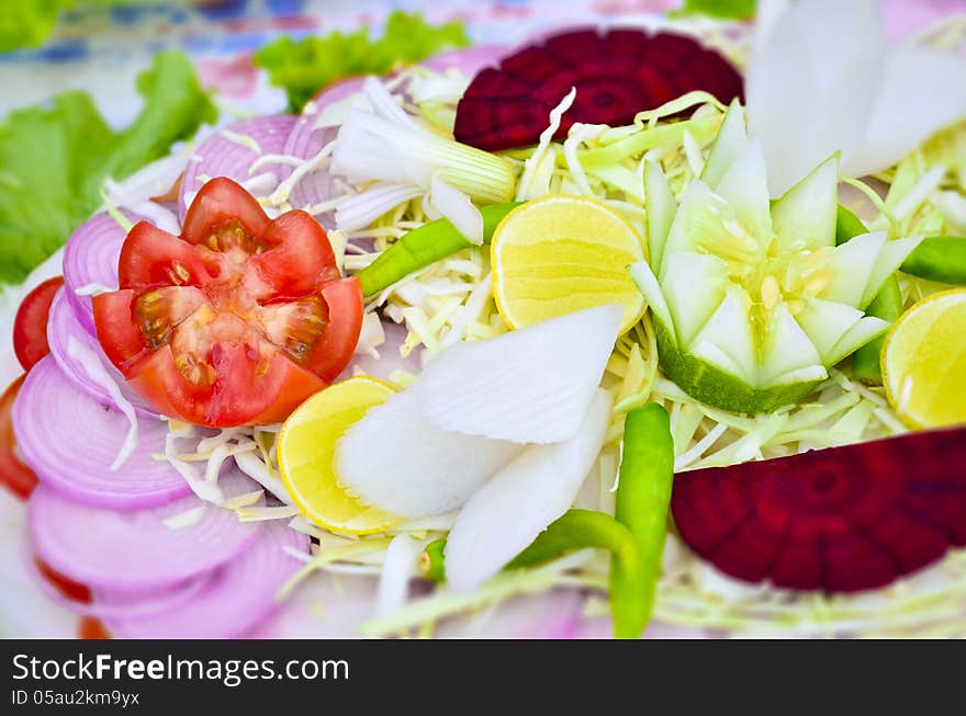 green mixed vegetables salad indian prepared for indian wedding. green mixed vegetables salad indian prepared for indian wedding