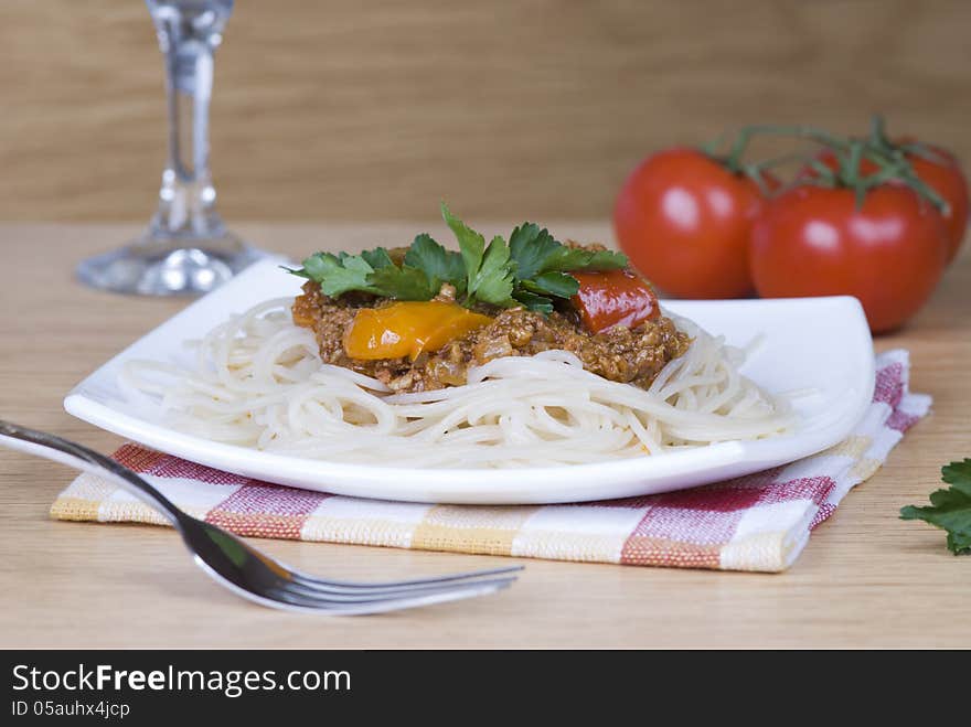 Spaghetti with meat sauce