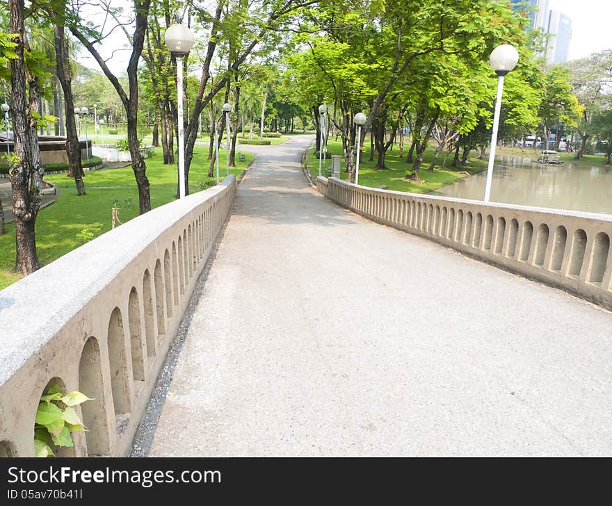 Bridge in garden.