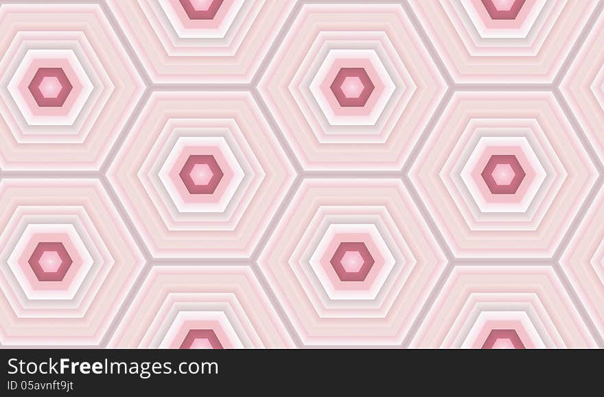 Illustrated pink seamless background made of pink hexagons. Illustrated pink seamless background made of pink hexagons