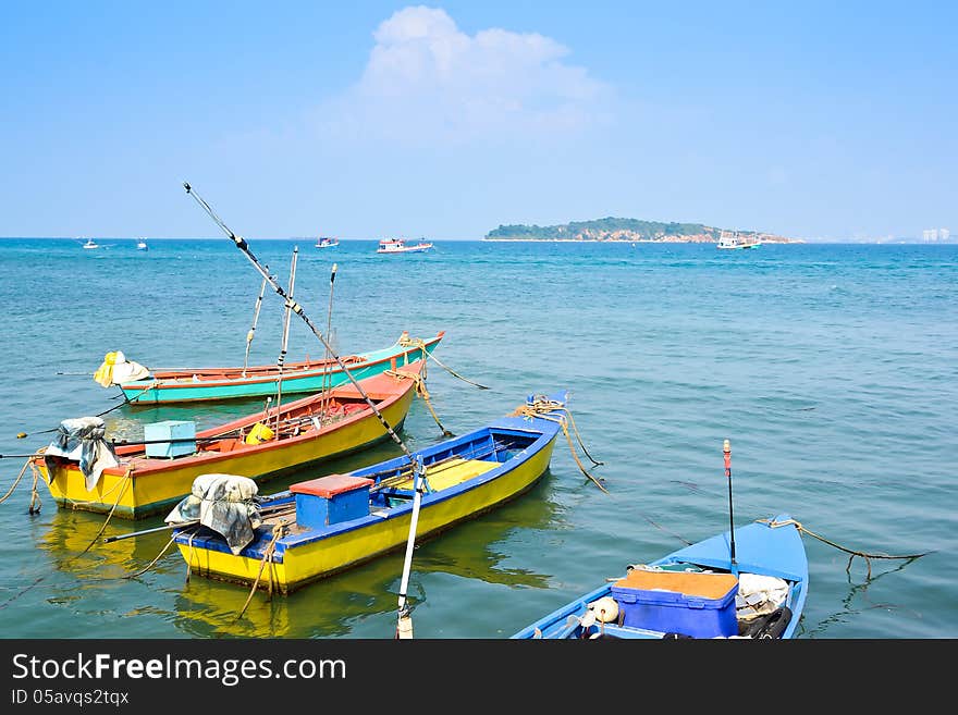 Small colorful fishing boat