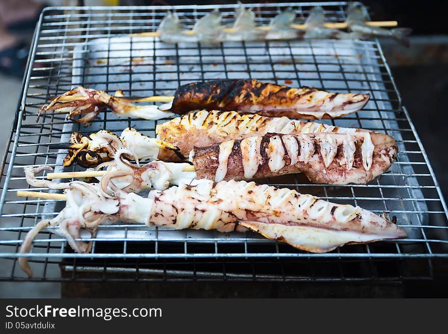 Many of Grilled squid