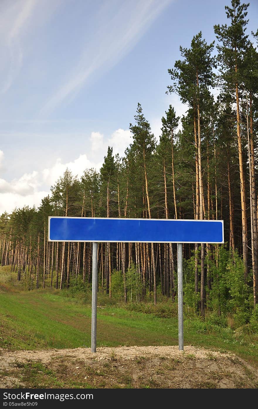 Blank banner on the background of the forest. Blank banner on the background of the forest.