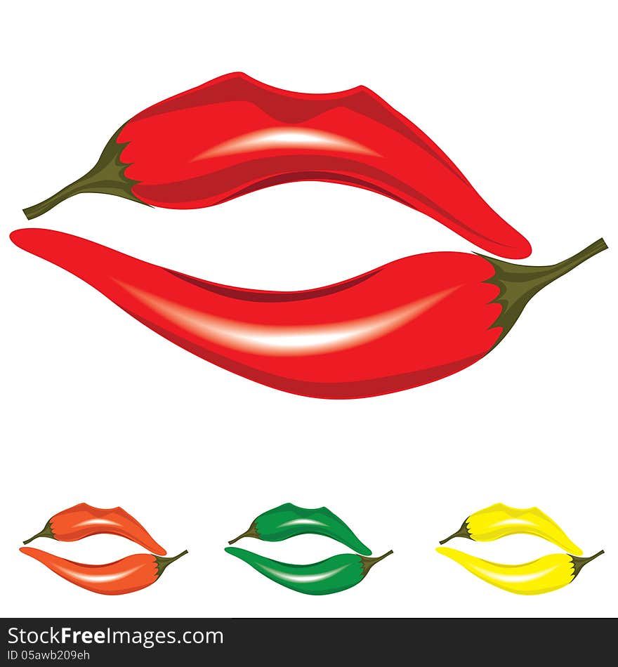 Woman lips as pepper