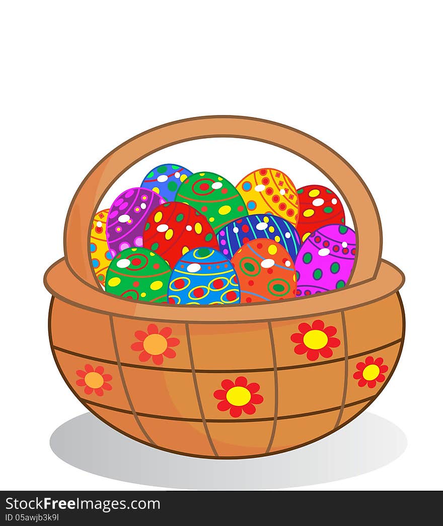 Stock Image - a basket of Easter eggs. Stock Image - a basket of Easter eggs