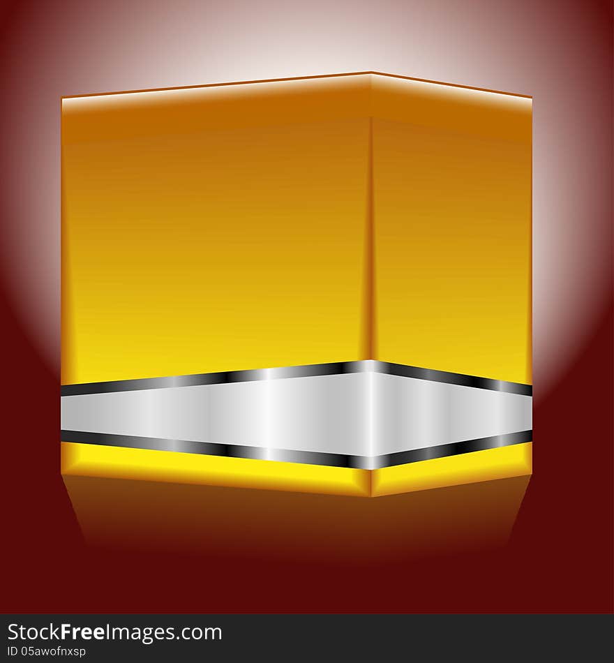 Abstract background 3D metallic cube