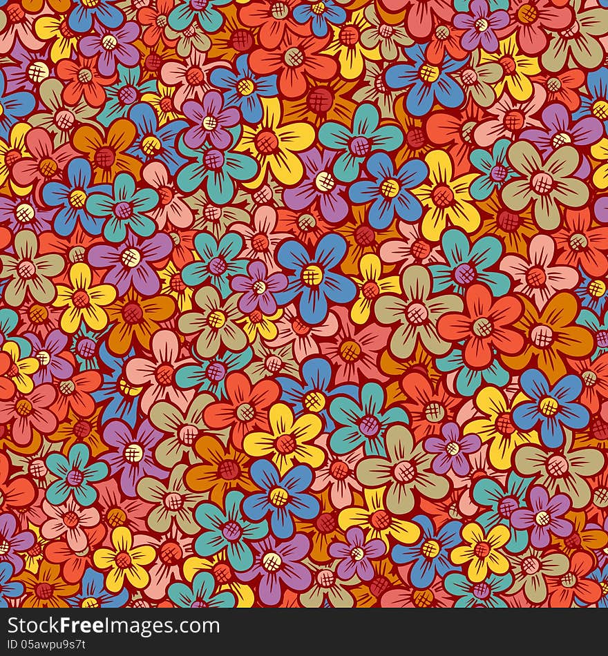 Floral seamless pattern vector illustration