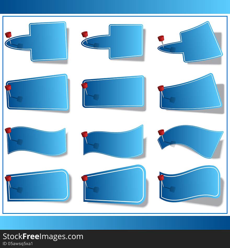 The set of blue vector labels. The set of blue vector labels