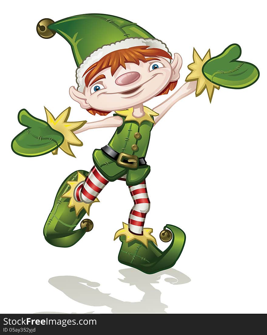 A cartoon Christmas Elf Illustration