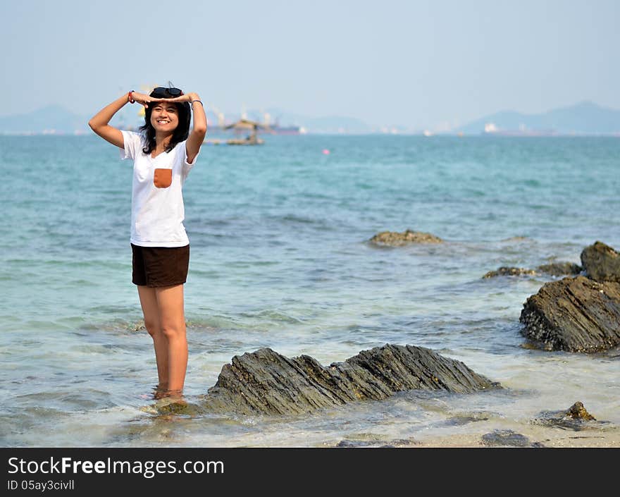 Beautiful Young Woman On Beach Summer Holiday