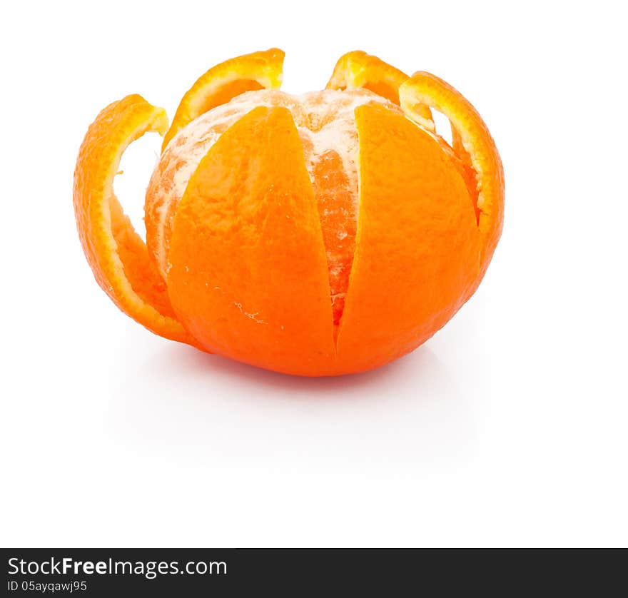 Fresh juicy mandarin fruit, on white background