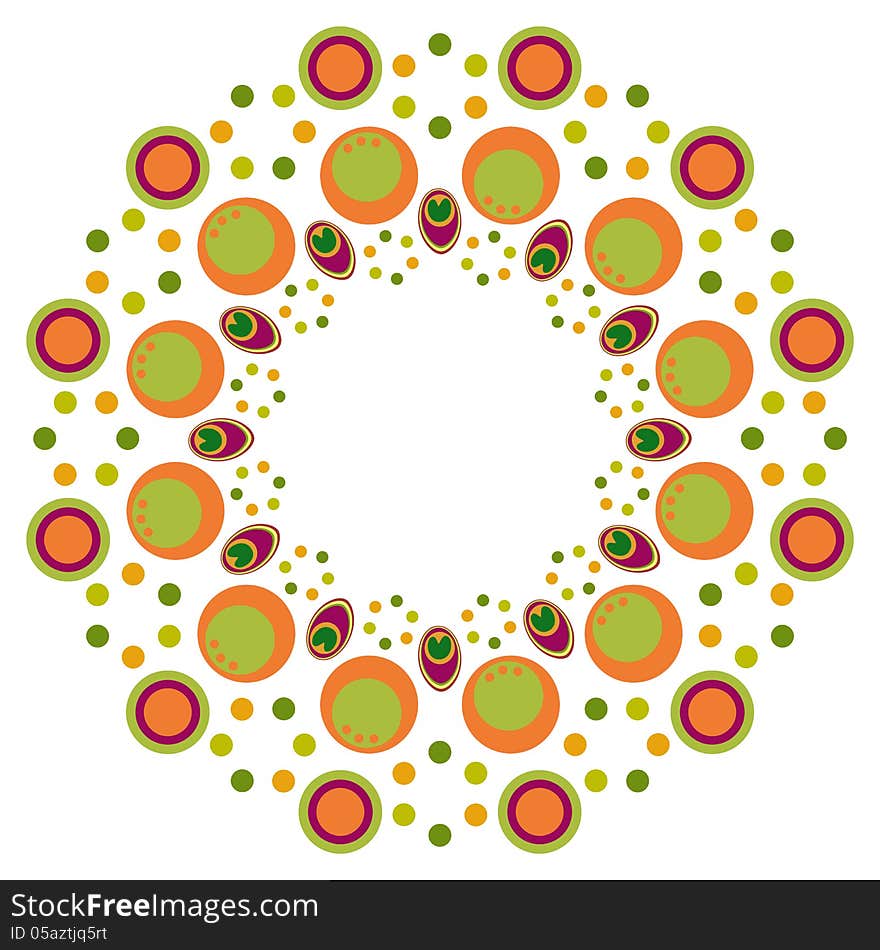 Image with colourful elements in radical pattern. Image with colourful elements in radical pattern.