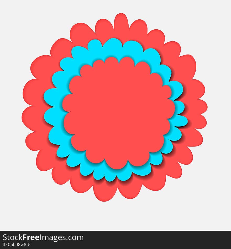 Layers flower banner paper cut vector