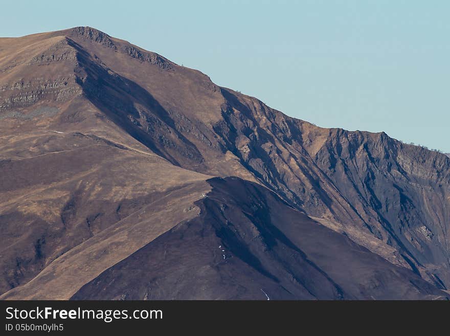 The top of the mountain in winter