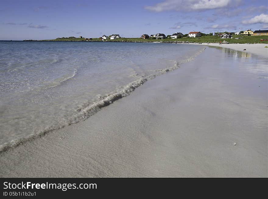 White Lofoten beach in Norway. White Lofoten beach in Norway