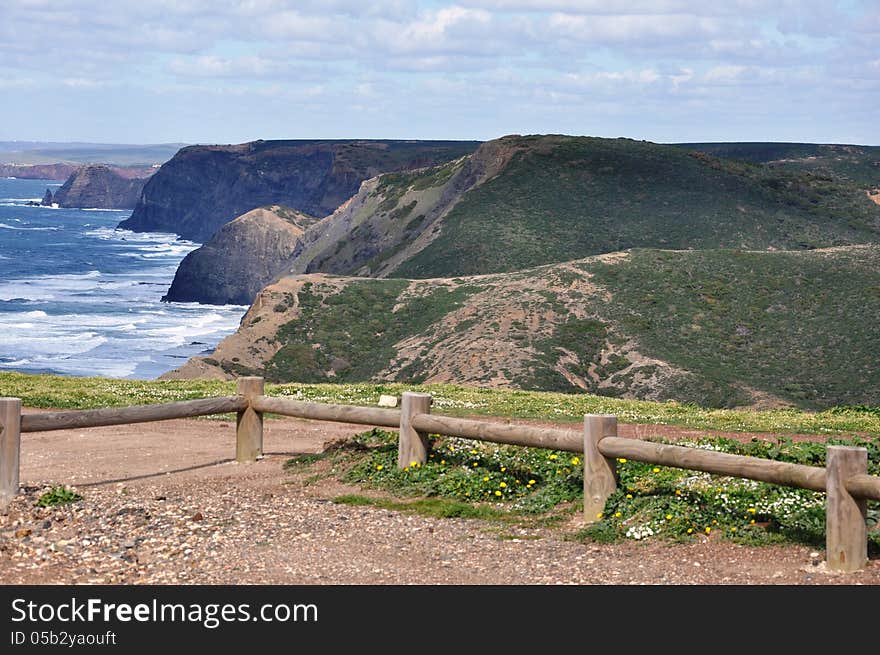 Coast Of Algarve With Viewpoint, Portugal, Europe