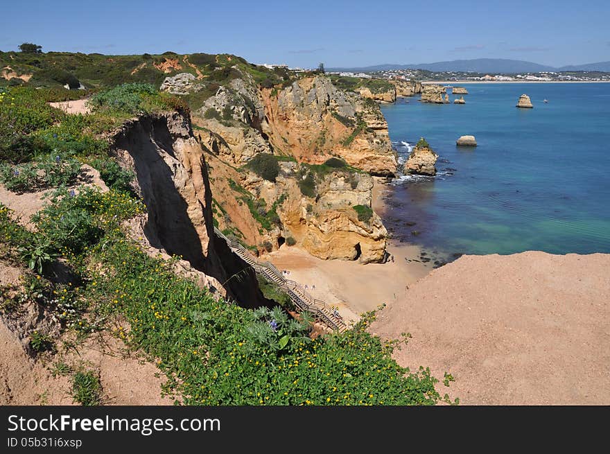 Beach Praia do Camilo, Algarve, Portugal, Europe.