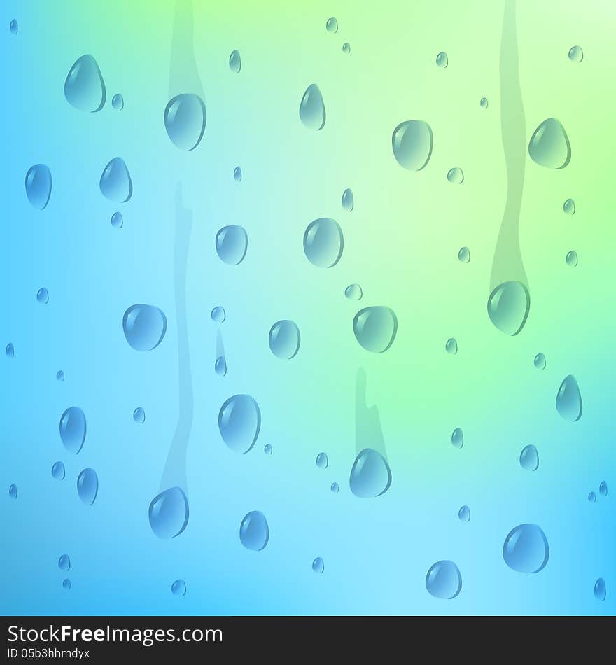 Vector illustration with water drops for background. Vector illustration with water drops for background.