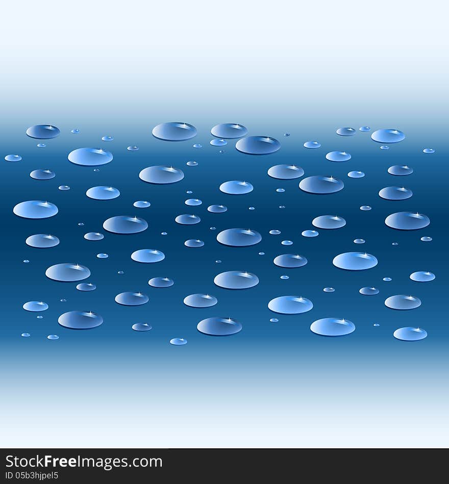 Vector illustration with water drops for background. Vector illustration with water drops for background.