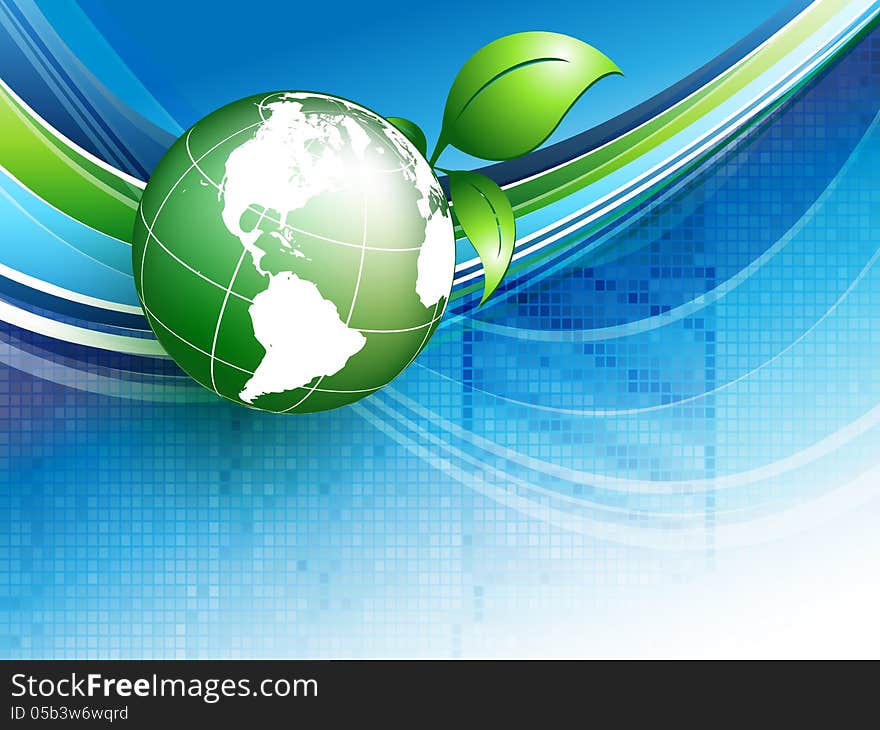 Environmental vector concept with globe and lines. Eps10. Environmental vector concept with globe and lines. Eps10