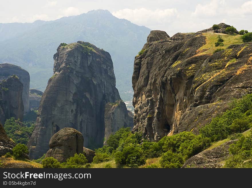 Meteora mountains at Kalambaka