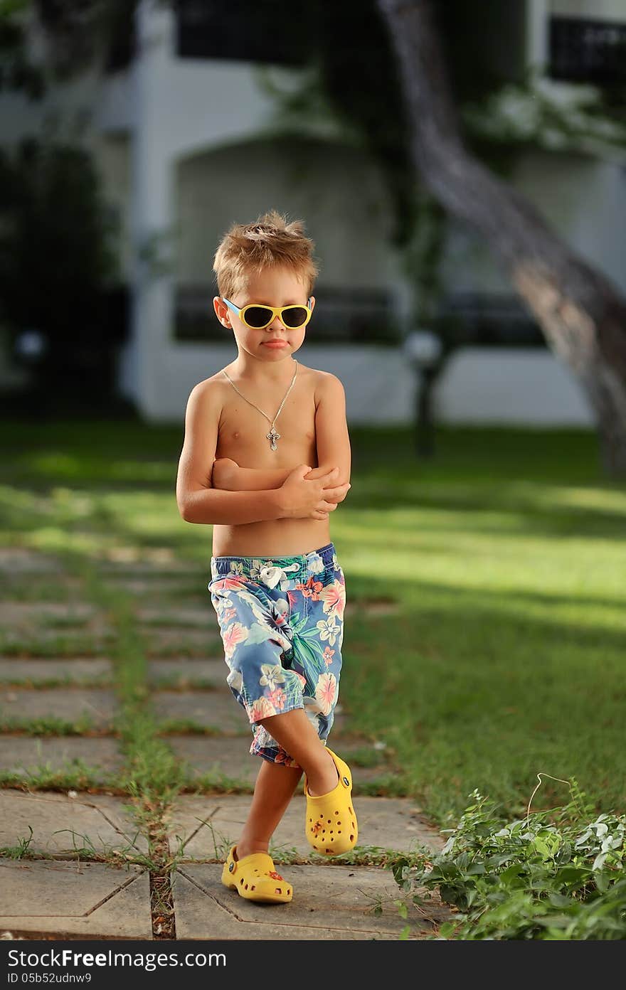 Emotional portrait of a handsome boy in the summer outdoors. Emotional portrait of a handsome boy in the summer outdoors