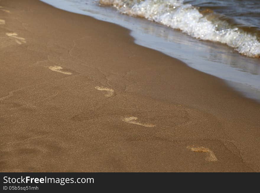 Footprints along the shore