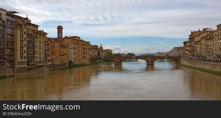 Bridge on River Arno Florence Italy