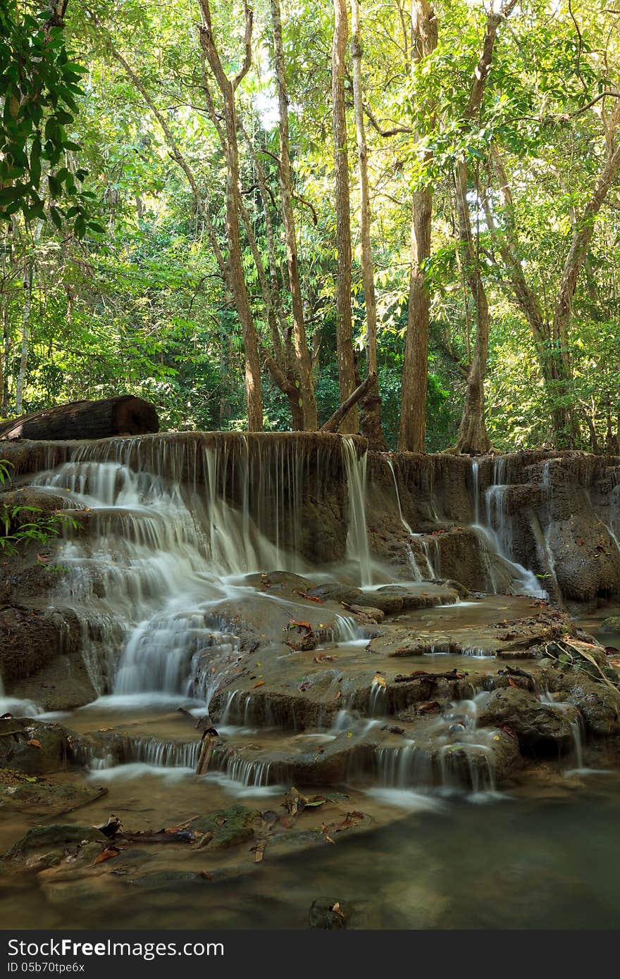 Beautiful Muti Layer Waterfall Deep Forest in Thailand