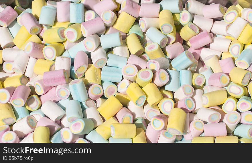 Colorful marshmallow at market place