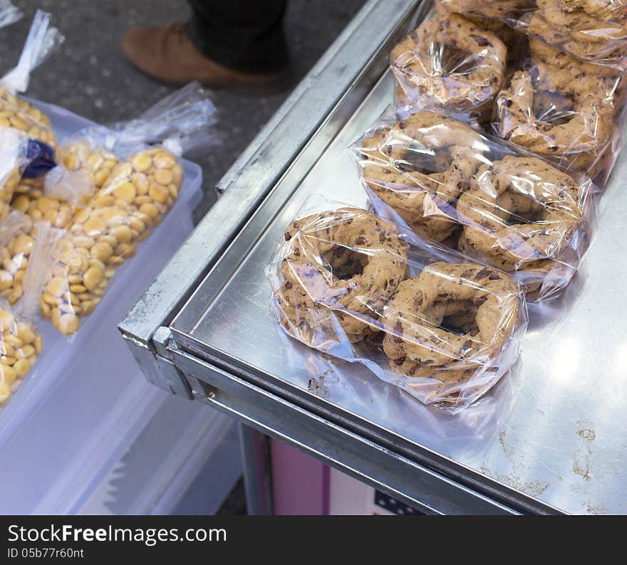 Italian taralli at market place