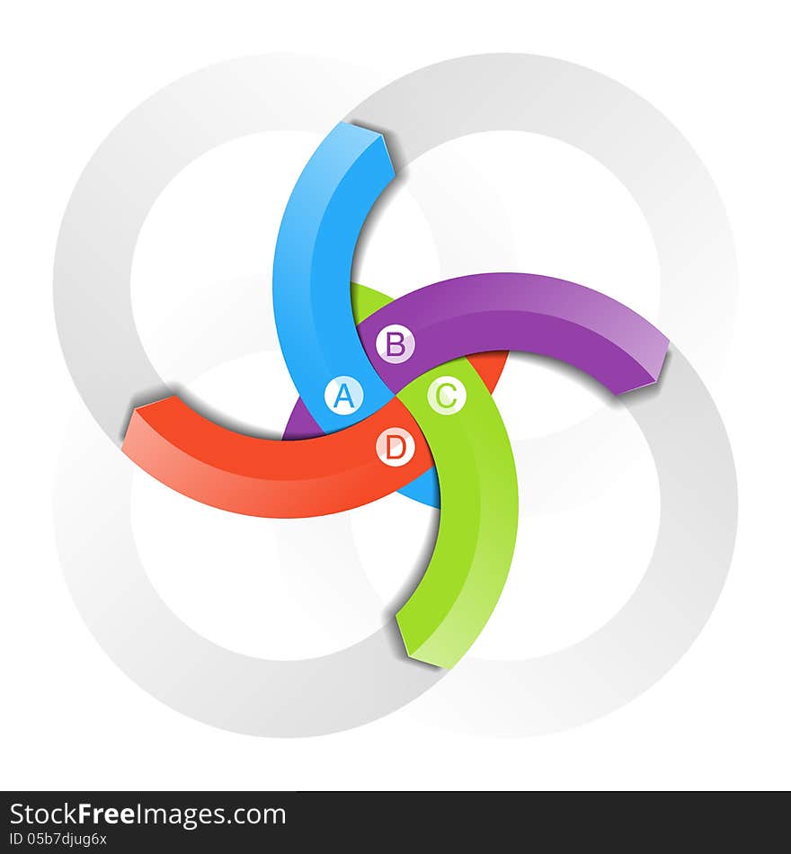 Arrows pointing in four directions vector illustration