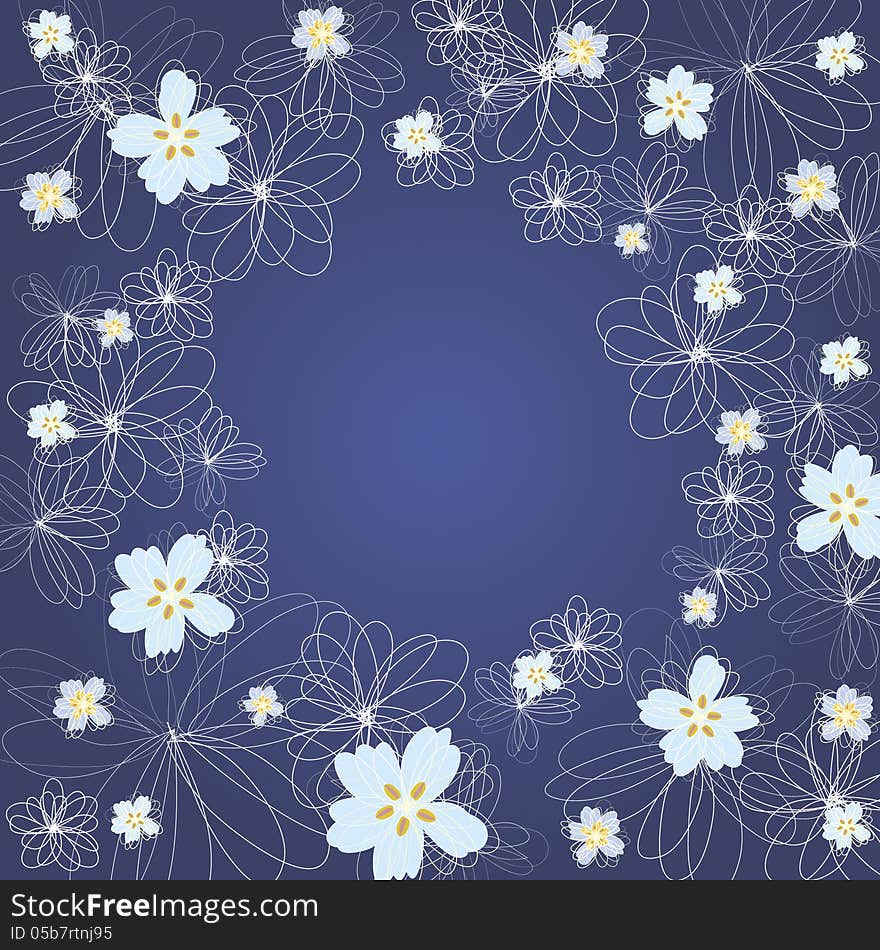 Vector summer background with flowers. Vector summer background with flowers