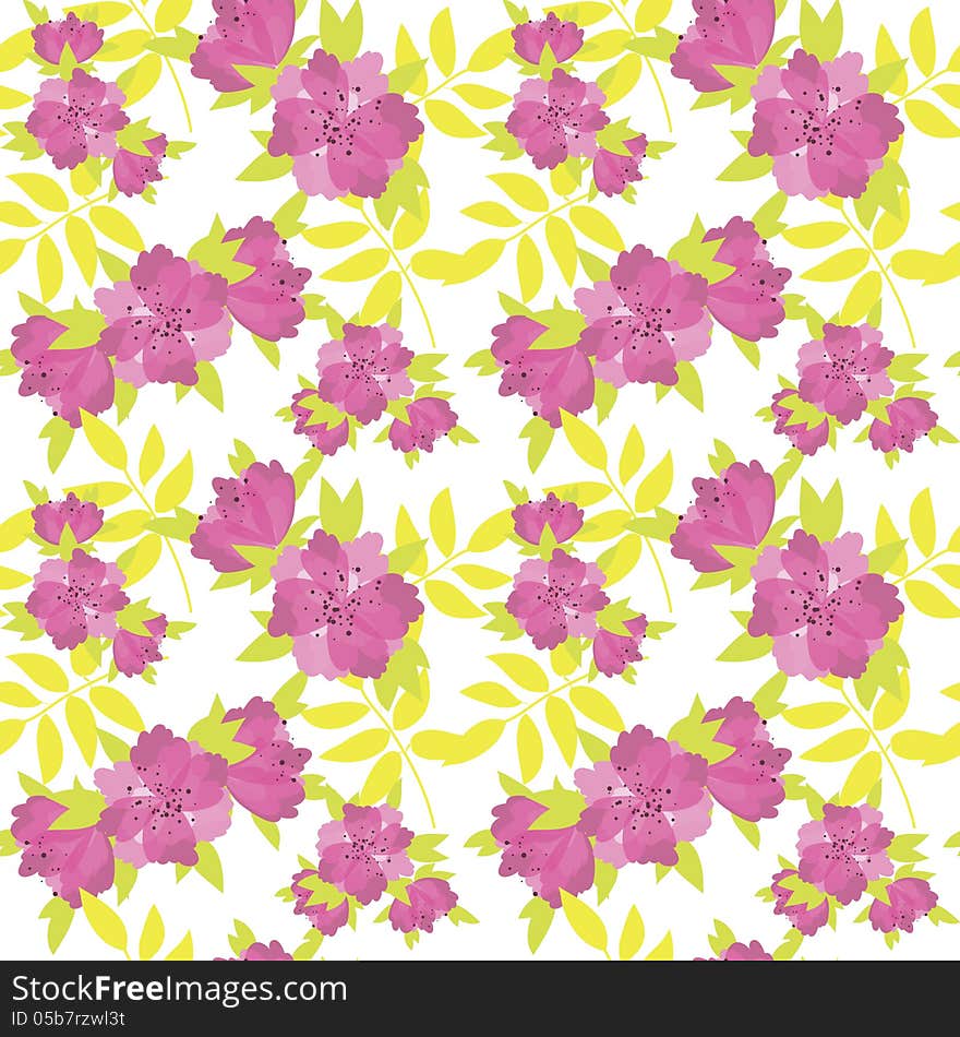 Vector seamless background with flowers. Vector seamless background with flowers