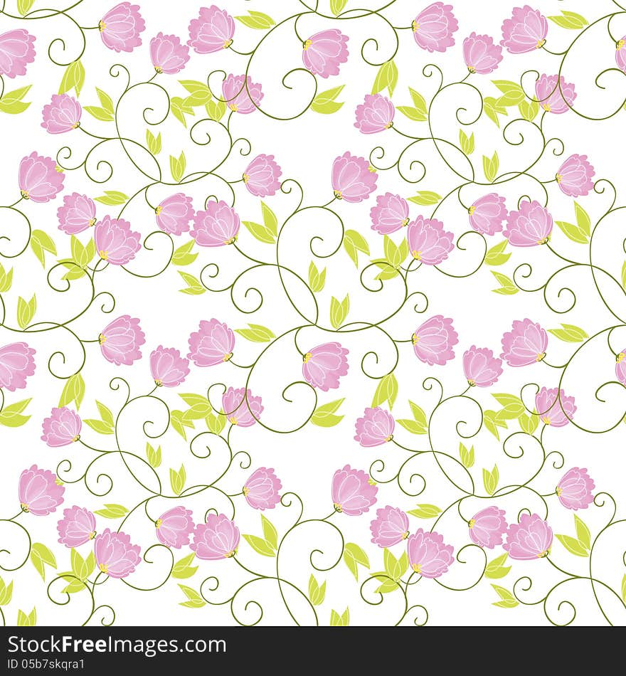 Vector seamless background with flowers. Vector seamless background with flowers