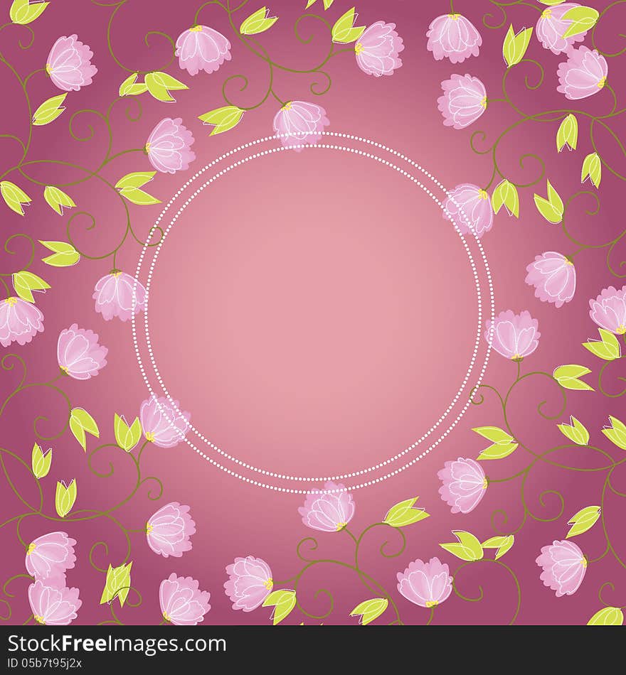 Vector summer background with flowers. Vector summer background with flowers