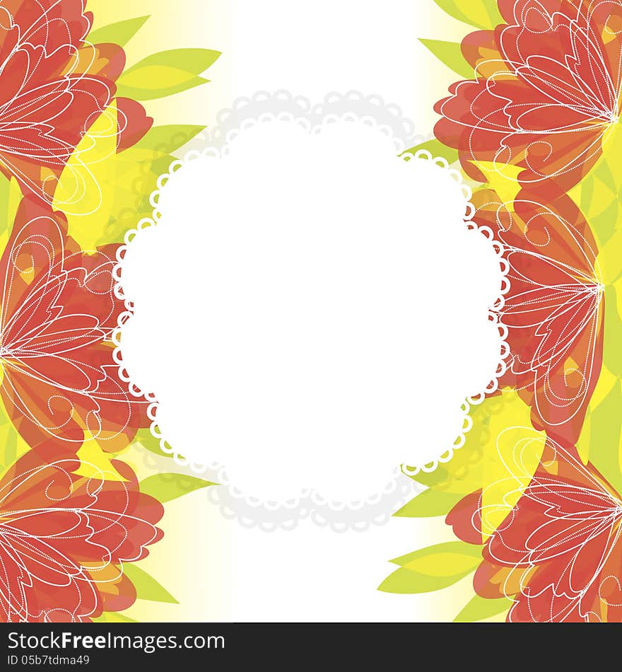 Vector summer background with flowers. Vector summer background with flowers