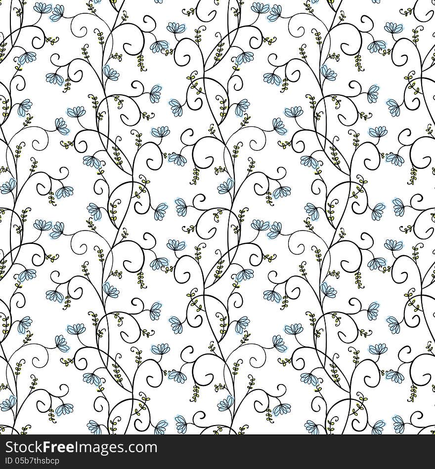 Vector seamless background with flowers. Vector seamless background with flowers